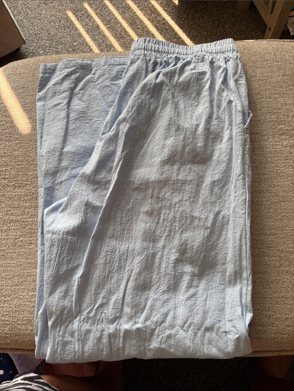 Kids Light Blue Elastic-Waist Joggers